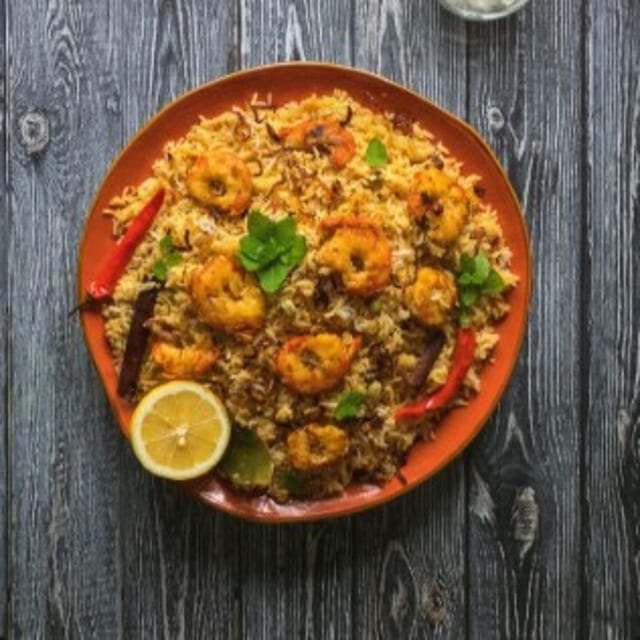 Prawn Biryani.