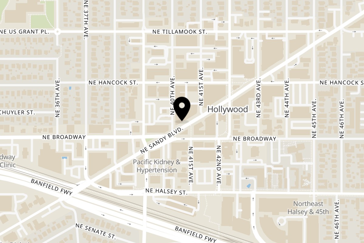 Map showing the location of Hamara Restaurant Sandy on 4041 NE Sandy Blvd in Portland